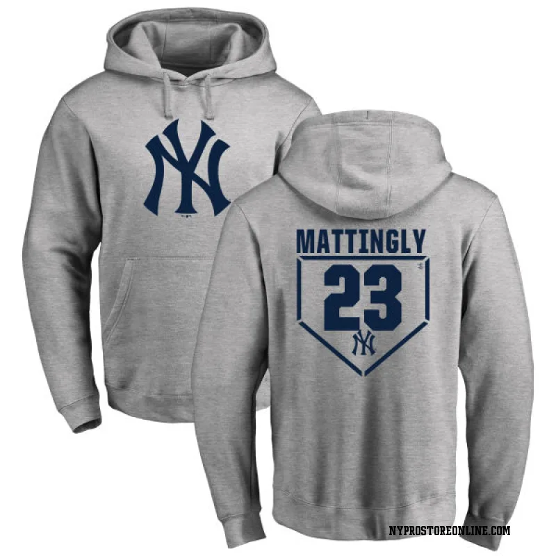 Gray Men's Don Mattingly New York Yankees RBI Pullover HoodieHeathered