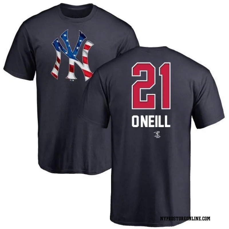 Navy Men's Paul O'Neill New York Yankees Name and Number Banner Wave T-Shirt