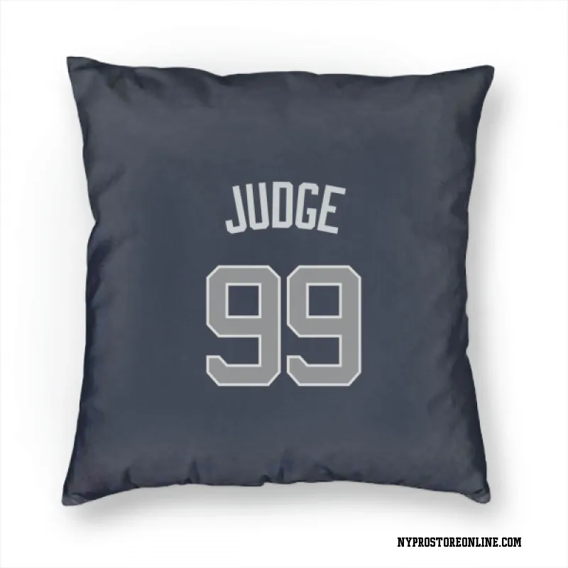 Navy New York Yankees  Aaron Judge  Pillow Cover (18 X 18)